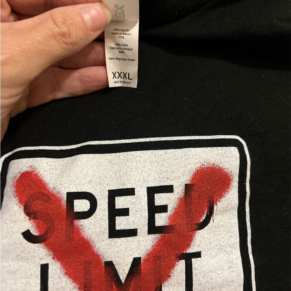 NWOT Tultex No speed limit black fun men’s t-shirt/ size XXXL - Picture 3 of 5